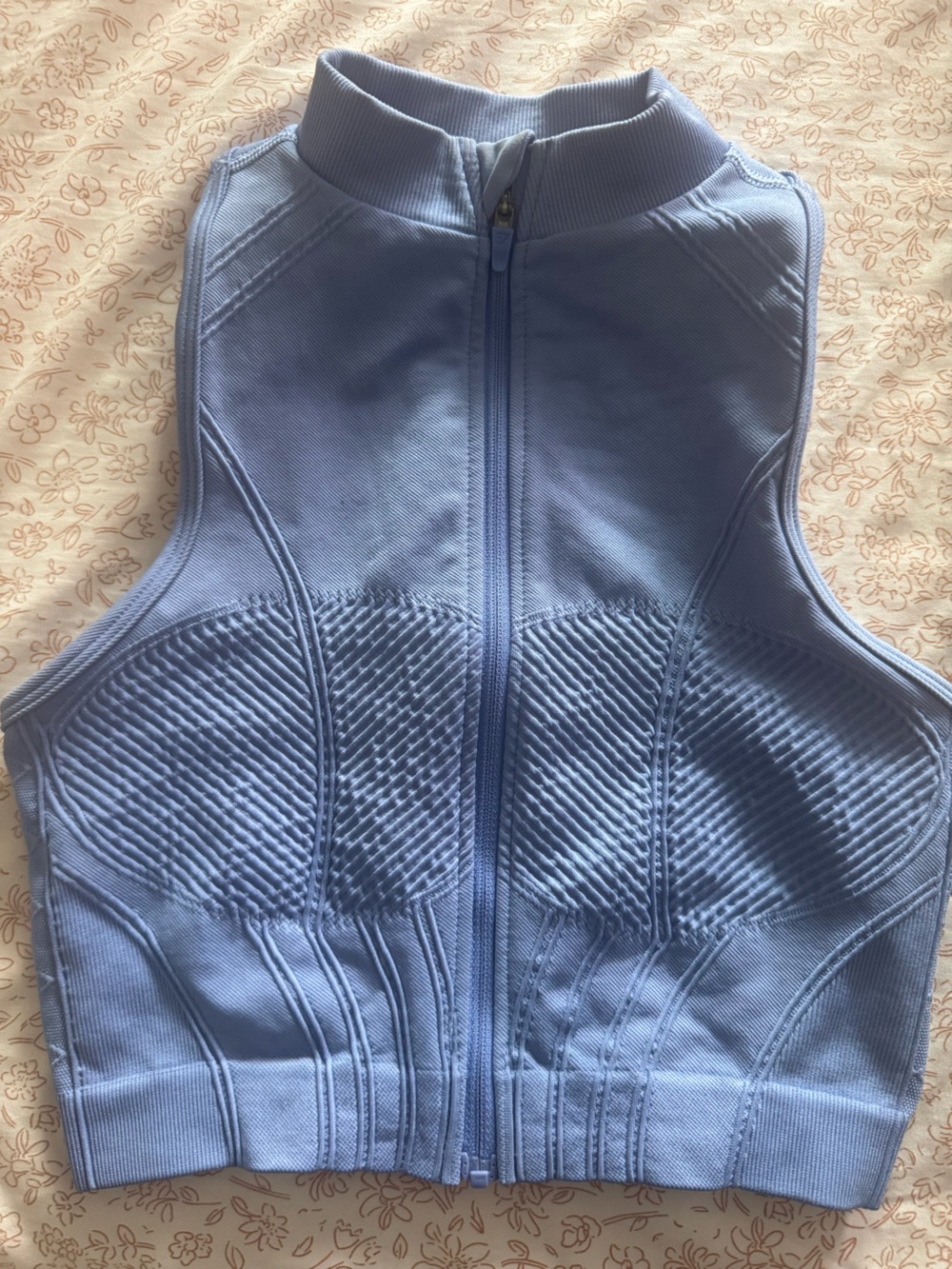 Gymshark Light Blue Zip-Front Active Top